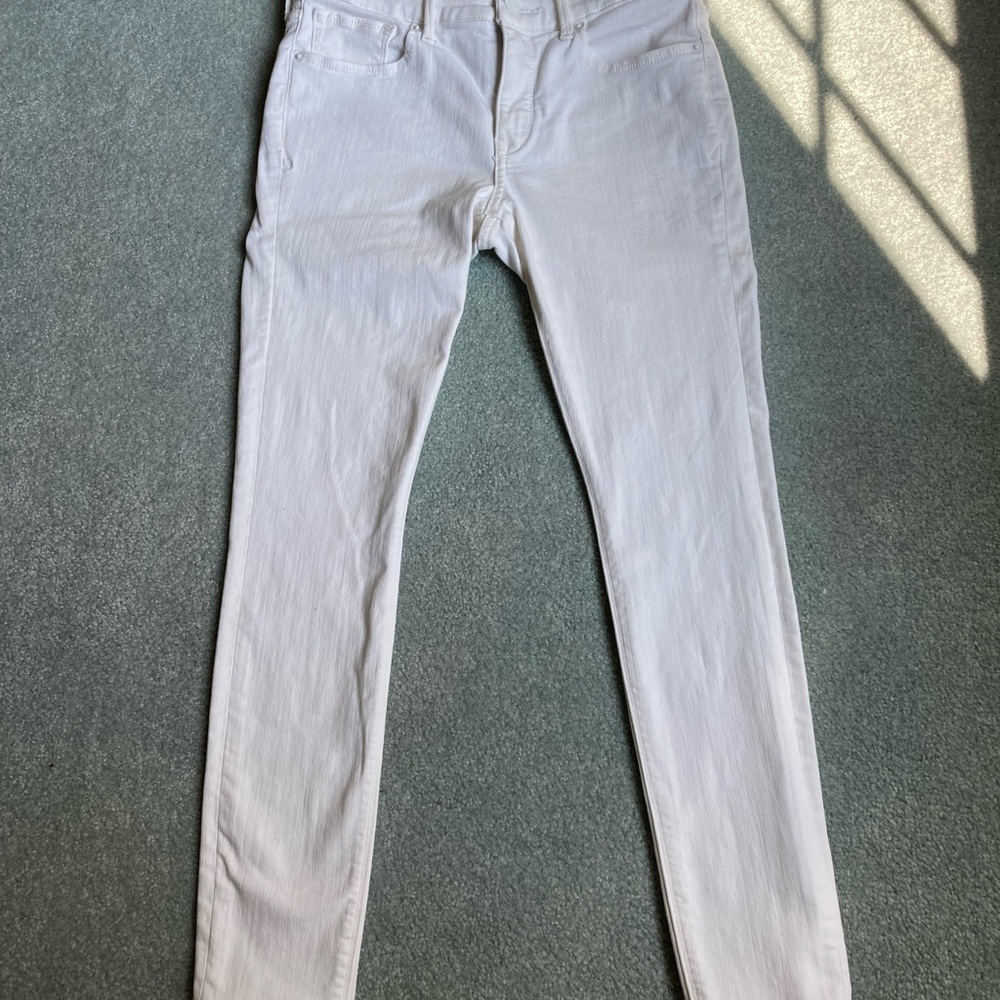 Jeans: legging mid rise: Express: White Skinny Jeans: 6S / 6C